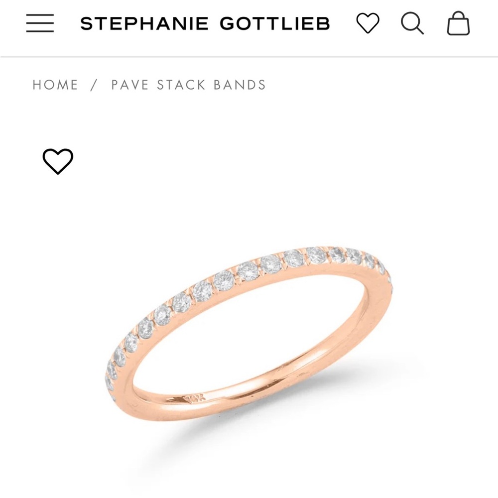 Stephanie Gottlieb 14k Rose Gold Pave Stack Band